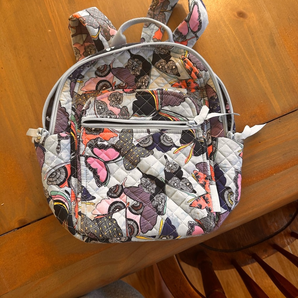 Butterfly Print Quilted Backpack